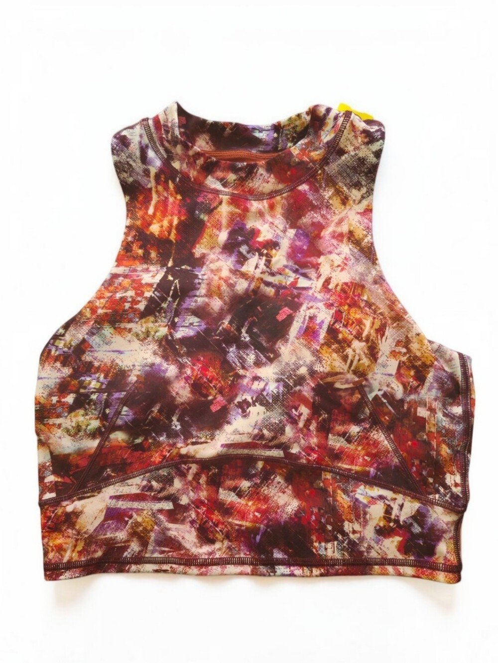 Lululemon Women Print High Neck Racerback Longline Built In Bra Crop Size Xs - Picture 3 of 5